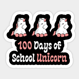 100 Days of School Unicorn Sticker